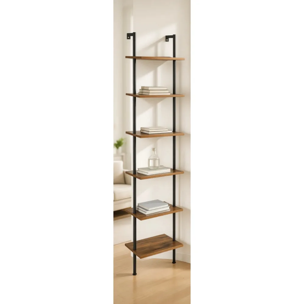 Six Tier Wooden Wall Mounted Ladder Shelf Narrow Bookcase Display Storage Plant Stand for Living Room Bedroom Study Balcony
Six Tier Wooden Wall Mounted Ladder Shelf Narrow Bookcase Display Storage Plant Stand for Living Room Bedroom Study Balcony