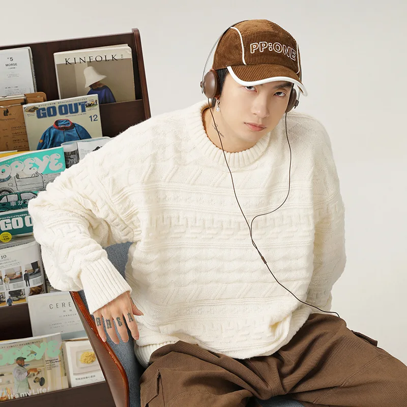 Японский ретро-свитер с круглым вырезом и круглым вырезом, осень-зима, новый однотонный вязаный свитер свободной текстуры
Японский ретро-свитер с круглым вырезом и круглым вырезом, осень-зима, новый однотонный вязаный свитер свободной текстуры