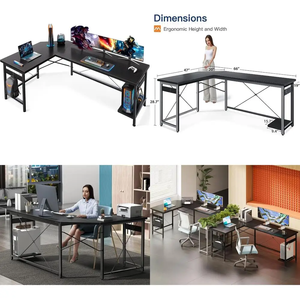 Coleshome 66-inch Corner Gaming Desk, Durable Home Office Computer Table, Spacious Writing Desk for Gaming and Work
Coleshome 66-inch Corner Gaming Desk, Durable Home Office Computer Table, Spacious Writing Desk for Gaming and Work