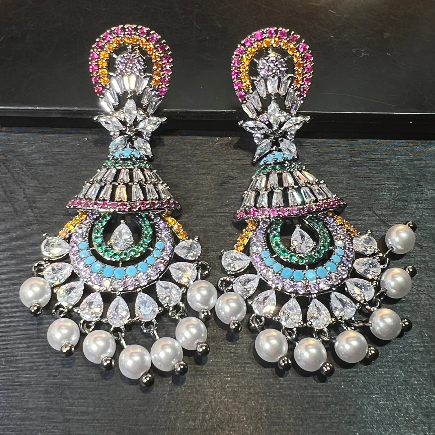Bohemian Multicolor Cubic Zirconia Jhumki Earringsfor women Ethnic Turquoise beads Tassel Drop Earrings for gala event Party
Bohemian Multicolor Cubic Zirconia Jhumki Earringsfor women Ethnic Turquoise beads Tassel Drop Earrings for gala event Party