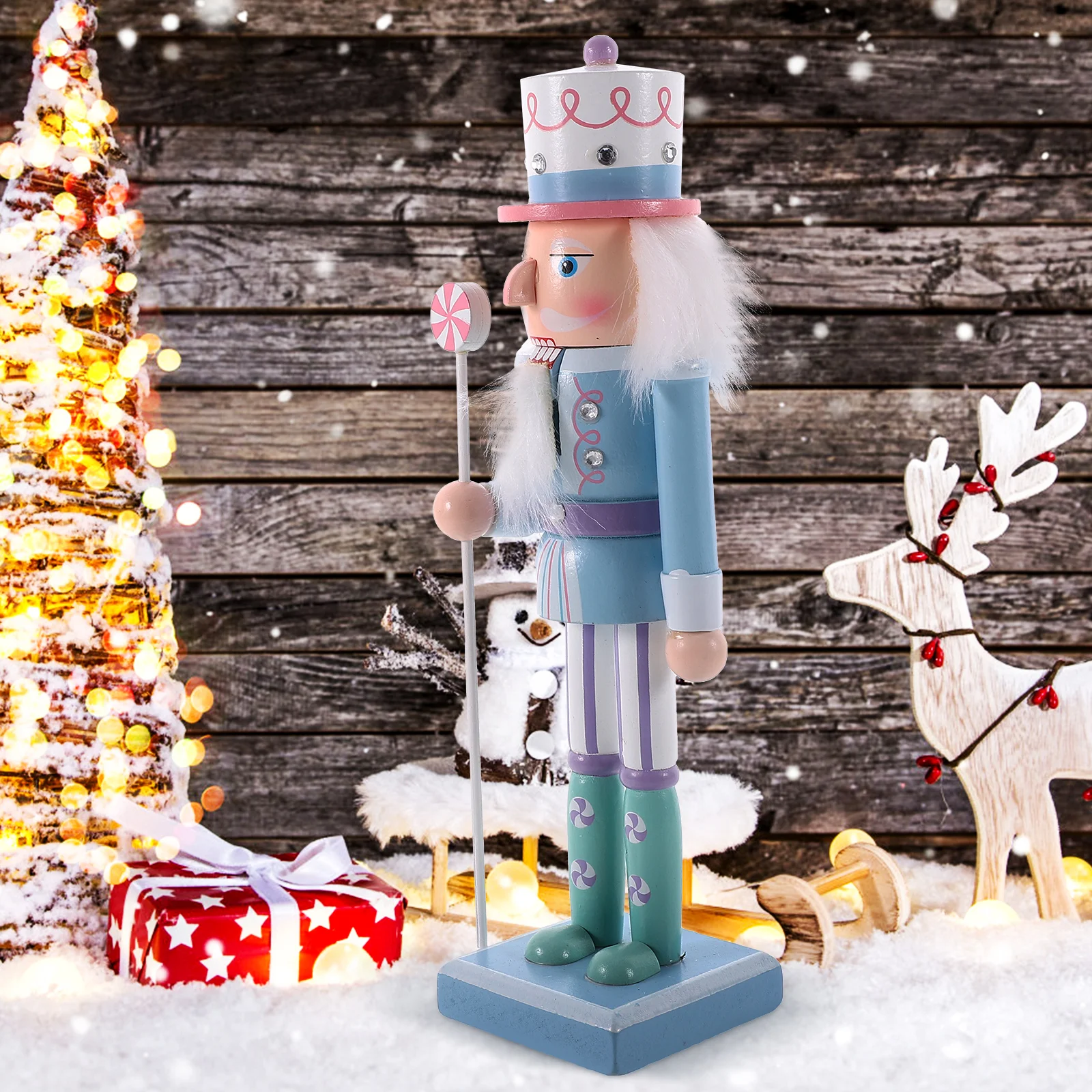 Christmas Nutcracker Soldier Ornament 25CM Blue Wood Figurine Home Decor Craft Gift Desk Table Top Christmas Decor
Christmas Nutcracker Soldier Ornament 25CM Blue Wood Figurine Home Decor Craft Gift Desk Table Top Christmas Decor
