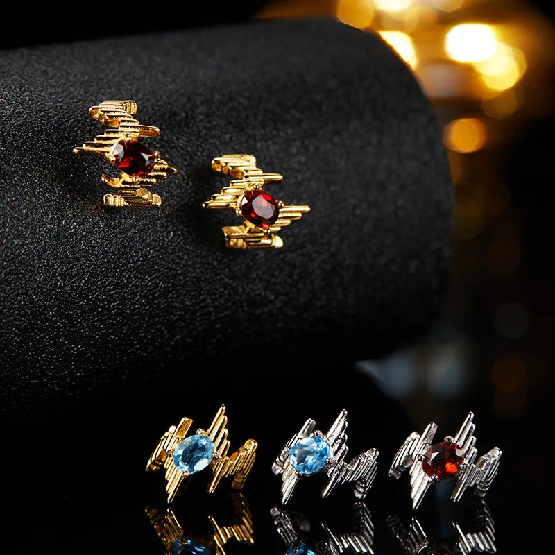 Natural Gemstone Colorful Gems925Sterling Silver Earrings for Women Heartbeat Niche Design Earrings TikTok Live Streaming Ear Je
Natural Gemstone Colorful Gems925Sterling Silver Earrings for Women Heartbeat Niche Design Earrings TikTok Live Streaming Ear Je