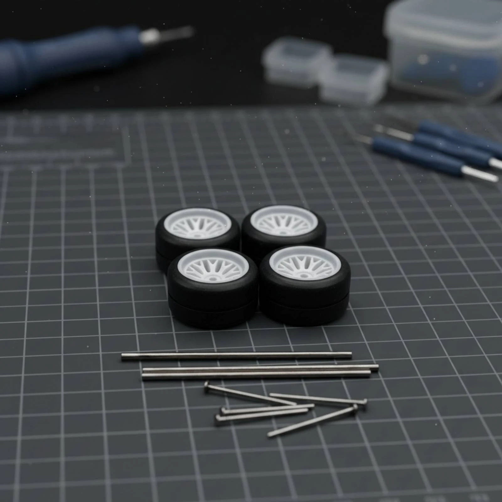 1:64 Model Car Wheel Kit Hollow Axles 1:64 Wheel Set Rubber Tire and Axle Set Replacement Miniature Rim and Tire Pack
1:64 Model Car Wheel Kit Hollow Axles 1:64 Wheel Set Rubber Tire and Axle Set Replacement Miniature Rim and Tire Pack