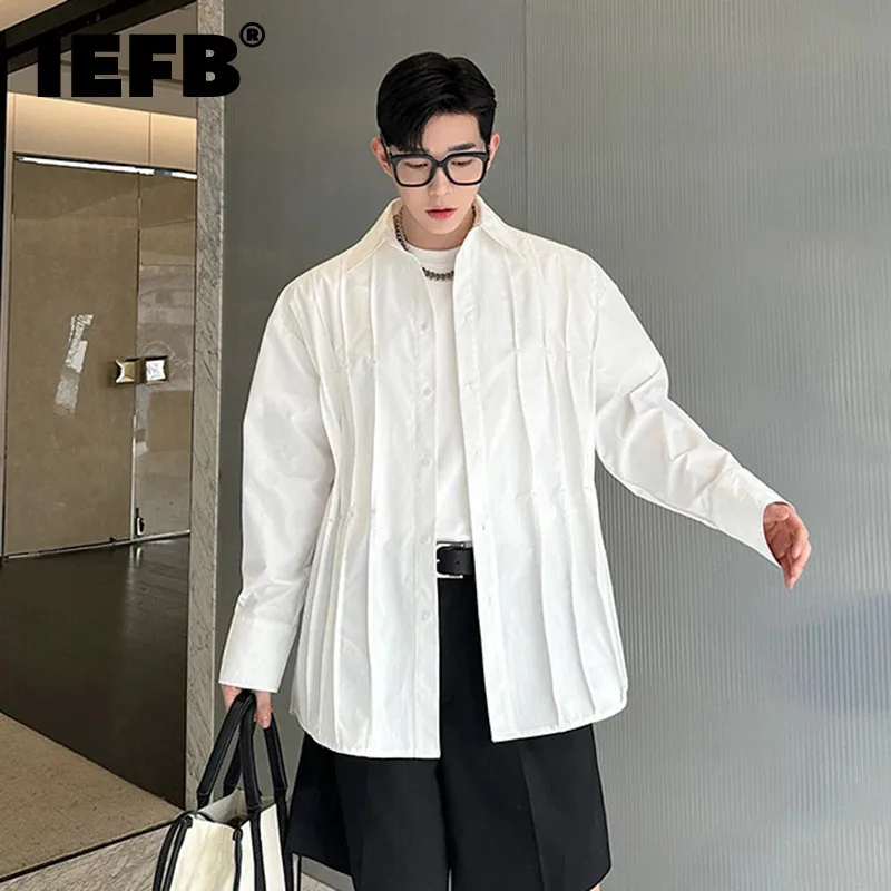 IEFB Male Shirt Korean Style Long Sleeve Pleated Turn-down Collar Solid Color Single Breasted 2024 Summer Trend Casual 9C5464
IEFB Male Shirt Korean Style Long Sleeve Pleated Turn-down Collar Solid Color Single Breasted 2024 Summer Trend Casual 9C5464