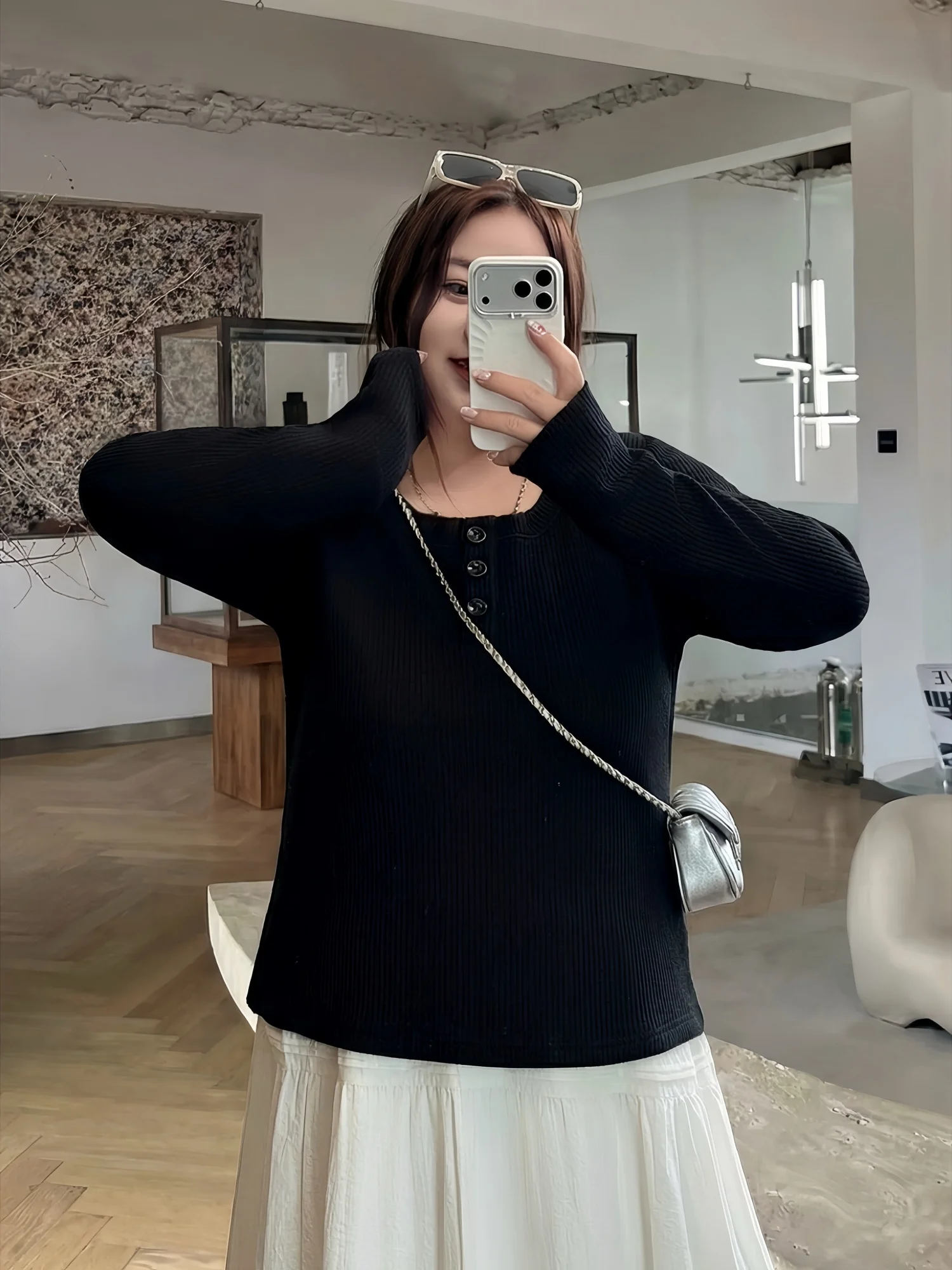 Slimming Effect Knitted Long Sleeve Women's Top Versatile Korean Style Lazy Fashion plus Size Spring New Arrival Thick Sister
Slimming Effect Knitted Long Sleeve Women's Top Versatile Korean Style Lazy Fashion plus Size Spring New Arrival Thick Sister