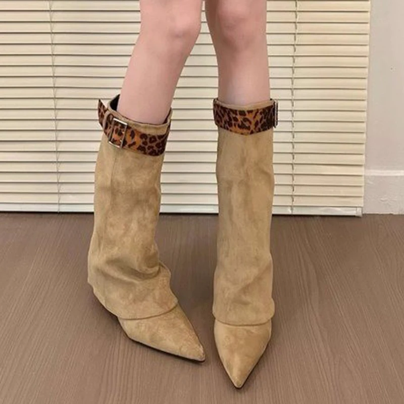 Women Pointed Toe Boots Suede Fashion Heeled Boots Women’s Winter Boots Leopard Designer Shoes 2025 Gothic Gladiator Snow Botas
Women Pointed Toe Boots Suede Fashion Heeled Boots Women’s Winter Boots Leopard Designer Shoes 2025 Gothic Gladiator Snow Botas