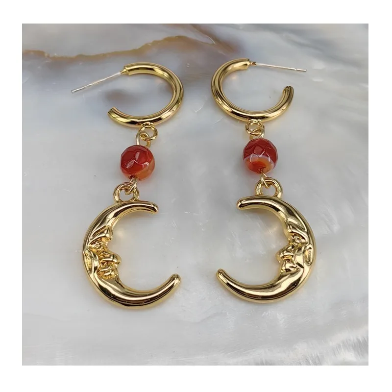 Moon Agate Earrings Retro Exaggerated Pendant Plated Real Gold Medieval Earrings Personalized Earrings
Moon Agate Earrings Retro Exaggerated Pendant Plated Real Gold Medieval Earrings Personalized Earrings