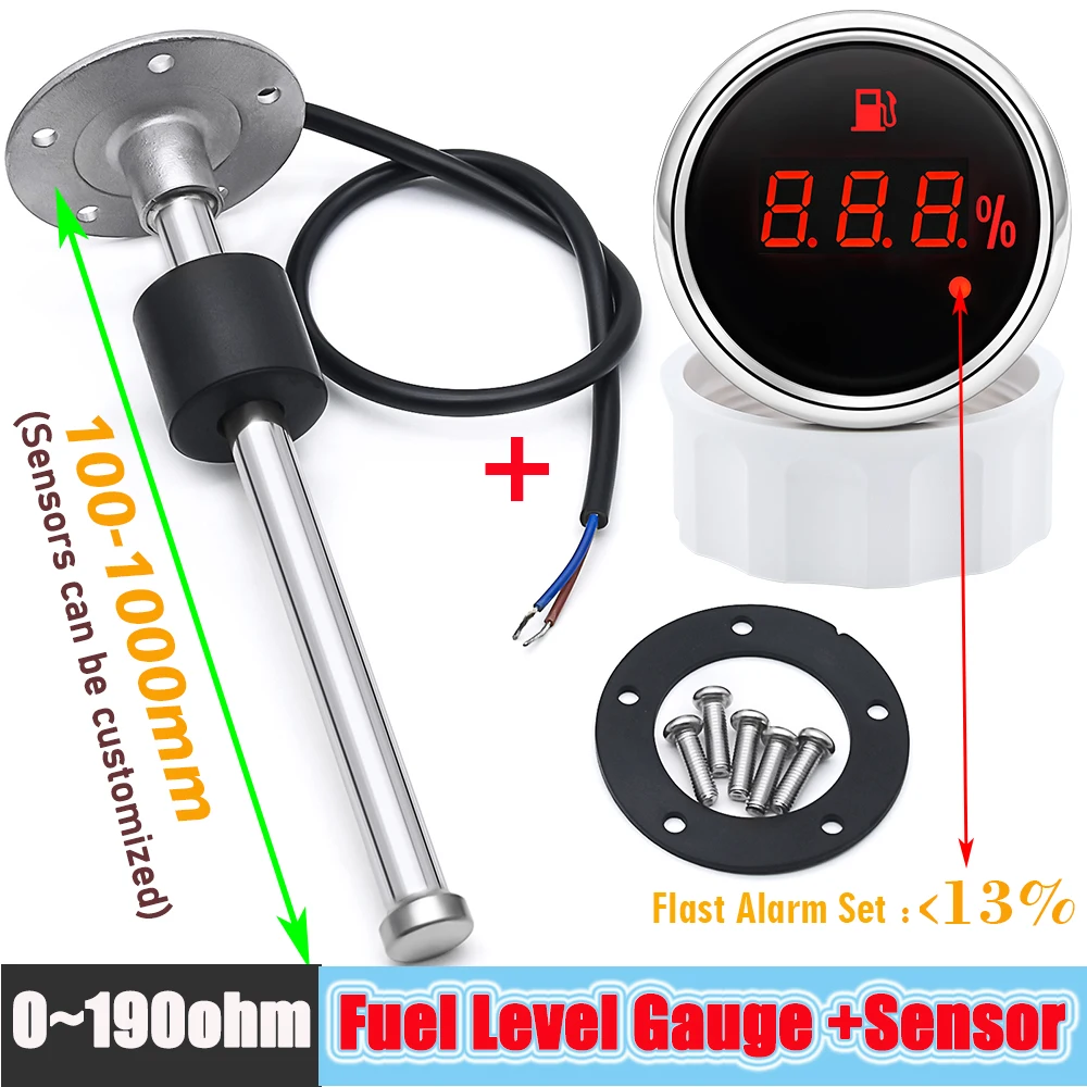 2 Inches 52mm Car Fuel Level Gauge with Fuel Float Sensor 0-190 Ohm A5 Fuel Tank Sender 100~1000mm (Customized) Digital Display
2 Inches 52mm Car Fuel Level Gauge with Fuel Float Sensor 0-190 Ohm A5 Fuel Tank Sender 100~1000mm (Customized) Digital Display