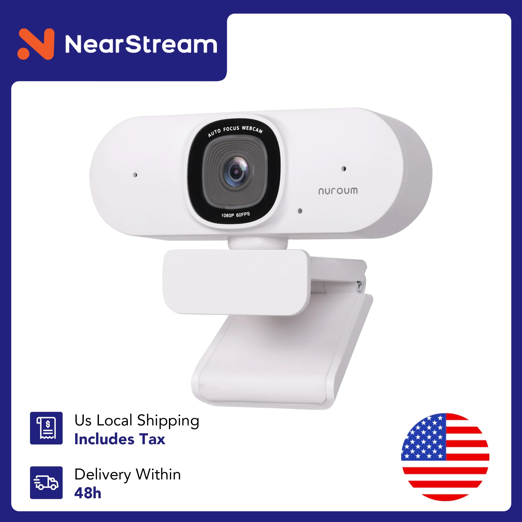 NUROUM V15-AF HD Webcam US Local Shipping 2k 30fps with AI Noise Suppression and Microphone, Autofocus Webcam
NUROUM V15-AF HD Webcam US Local Shipping 2k 30fps with AI Noise Suppression and Microphone, Autofocus Webcam