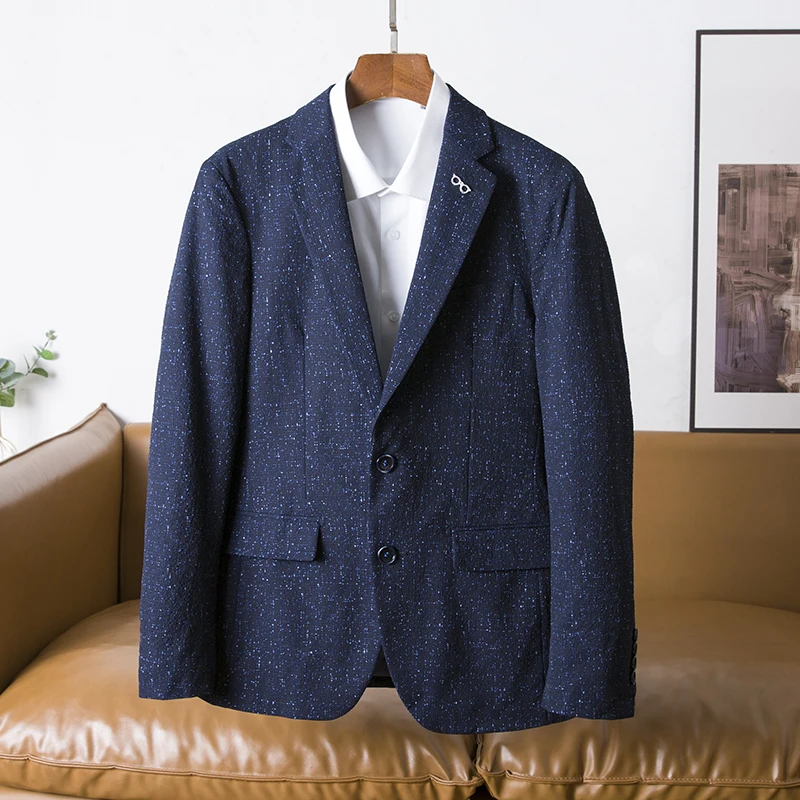 Повседневный тонкий мужской деловой пиджак для поездок на работу, весенний, с длинным рукавом, приталенный, на двух пуговицах, однобортный
Повседневный тонкий мужской деловой пиджак для поездок на работу, весенний, с длинным рукавом, приталенный, на двух пуговицах, однобортный