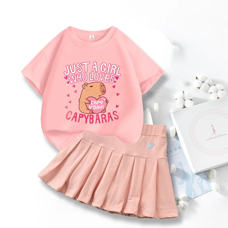 Kawaii Capybara Girls T-shirt+A-line Skirts Set Summer Clothes Sweet Short Sleeve Pleated Skirt Anime Figures Tee Clothing Gifts
Kawaii Capybara Girls T-shirt+A-line Skirts Set Summer Clothes Sweet Short Sleeve Pleated Skirt Anime Figures Tee Clothing Gifts