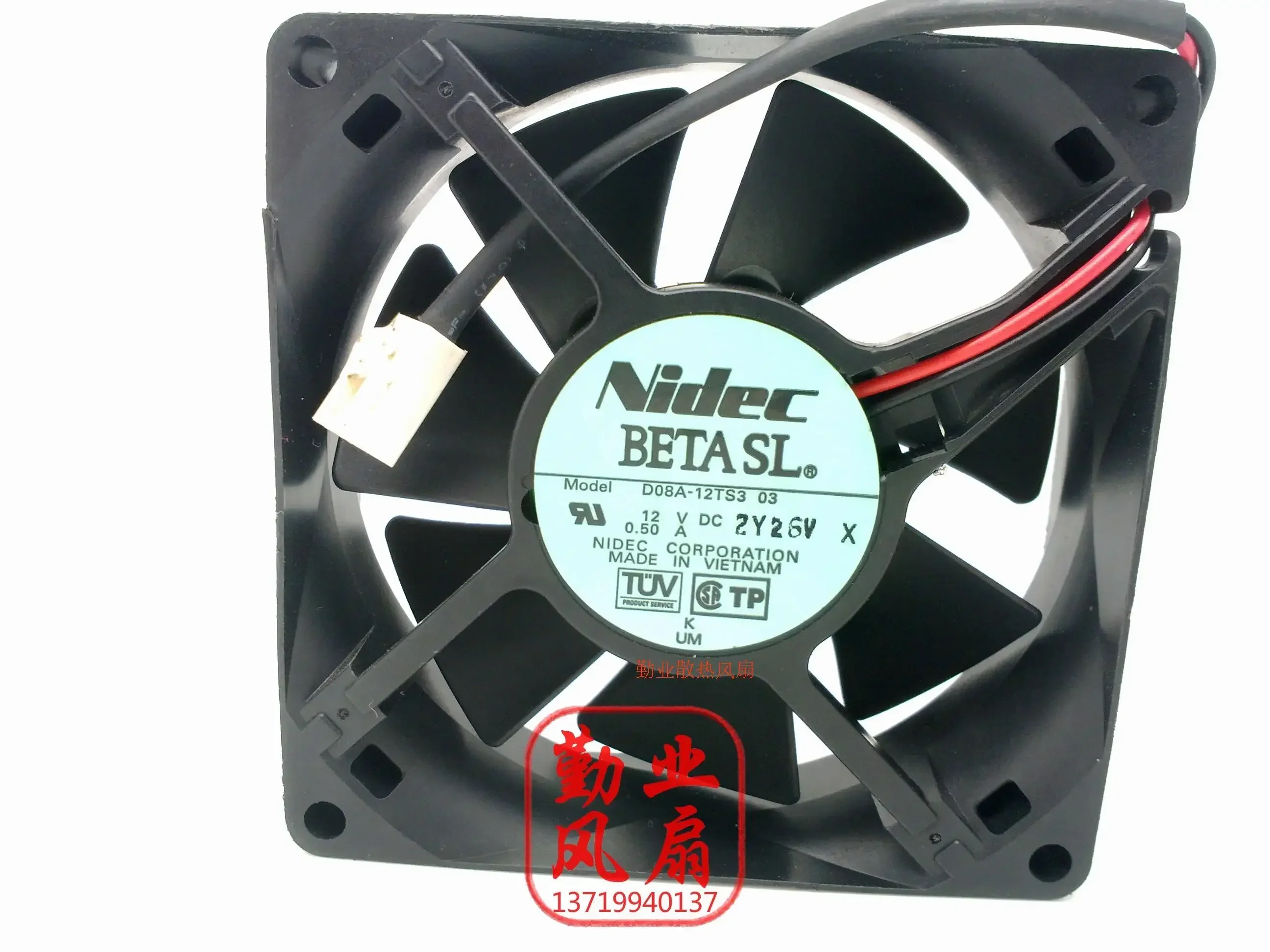 Nidec D08A-12TS3 DC 12V 0.50A 80x80x25mm 2-Wire Server Cooling Fan
Nidec D08A-12TS3 DC 12V 0.50A 80x80x25mm 2-Wire Server Cooling Fan