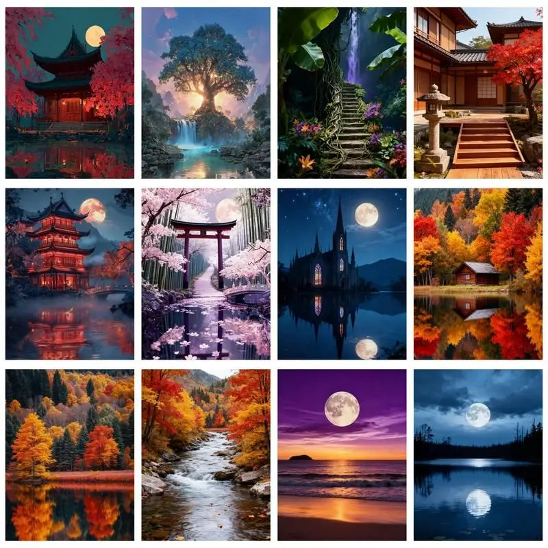 GATYZTORY Oil Painting By Number Moon Lake Landscape For Adults Picture By Numbers Acrylic Paint Home Decoration DIY Gift
GATYZTORY Oil Painting By Number Moon Lake Landscape For Adults Picture By Numbers Acrylic Paint Home Decoration DIY Gift