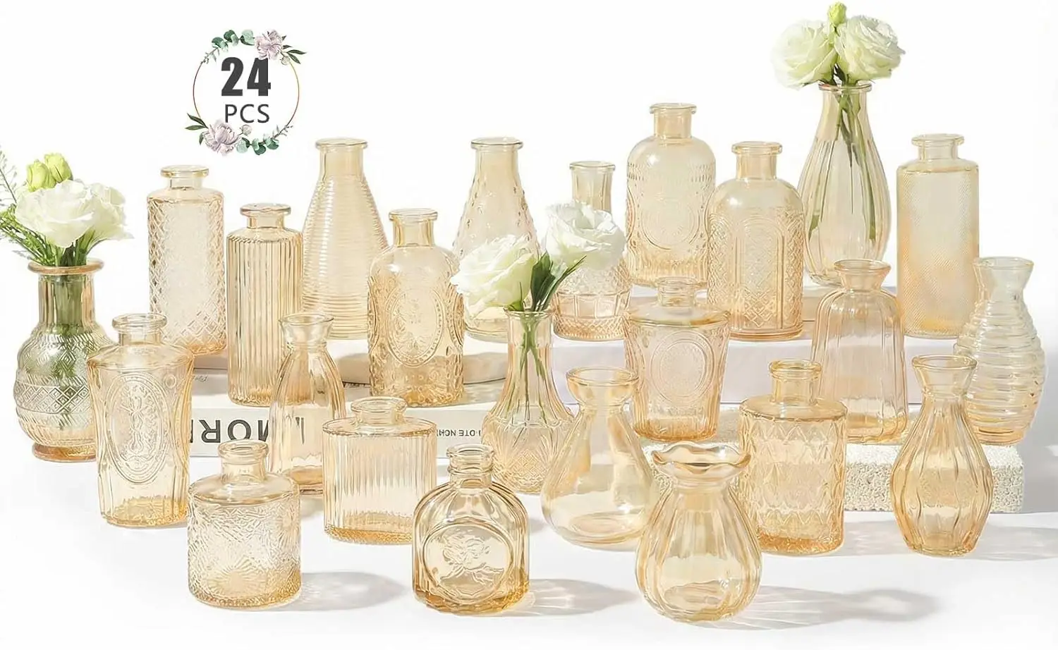 24 Pack Bud Vase in Bulk - Gold Flower Vases for Wedding Decorations, Glass Vase for Table Decorations, Small Vase fo
24 Pack Bud Vase in Bulk - Gold Flower Vases for Wedding Decorations, Glass Vase for Table Decorations, Small Vase fo