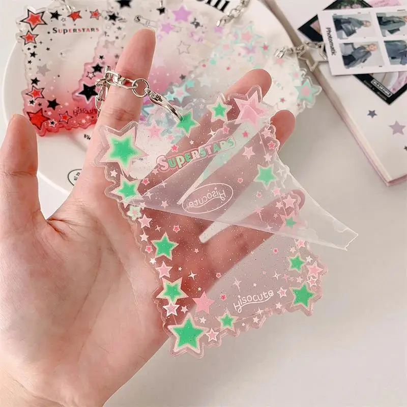 Cute Star Gradient Color Photocard Holder PVC Girl Card Holder Idol Photo Display Protect Storage Card Keychain Bag Pendant Gift
Cute Star Gradient Color Photocard Holder PVC Girl Card Holder Idol Photo Display Protect Storage Card Keychain Bag Pendant Gift