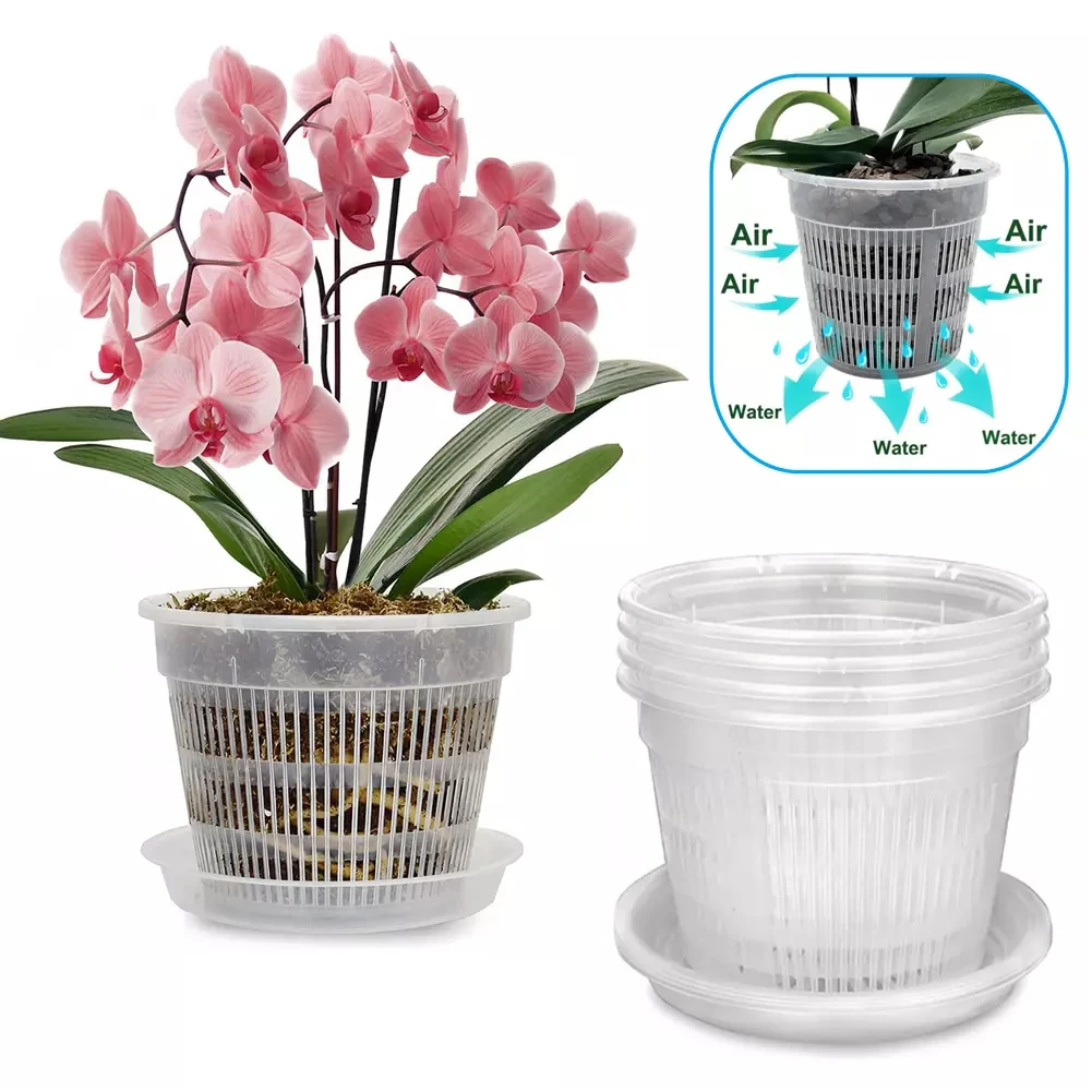 777775pcsOrchidPotWithSaucers Plastic Clear Flower Plant Repotting Pot With Holes Mesh Pot Root Control Orchid Flower Breathable
777775pcsOrchidPotWithSaucers Plastic Clear Flower Plant Repotting Pot With Holes Mesh Pot Root Control Orchid Flower Breathable