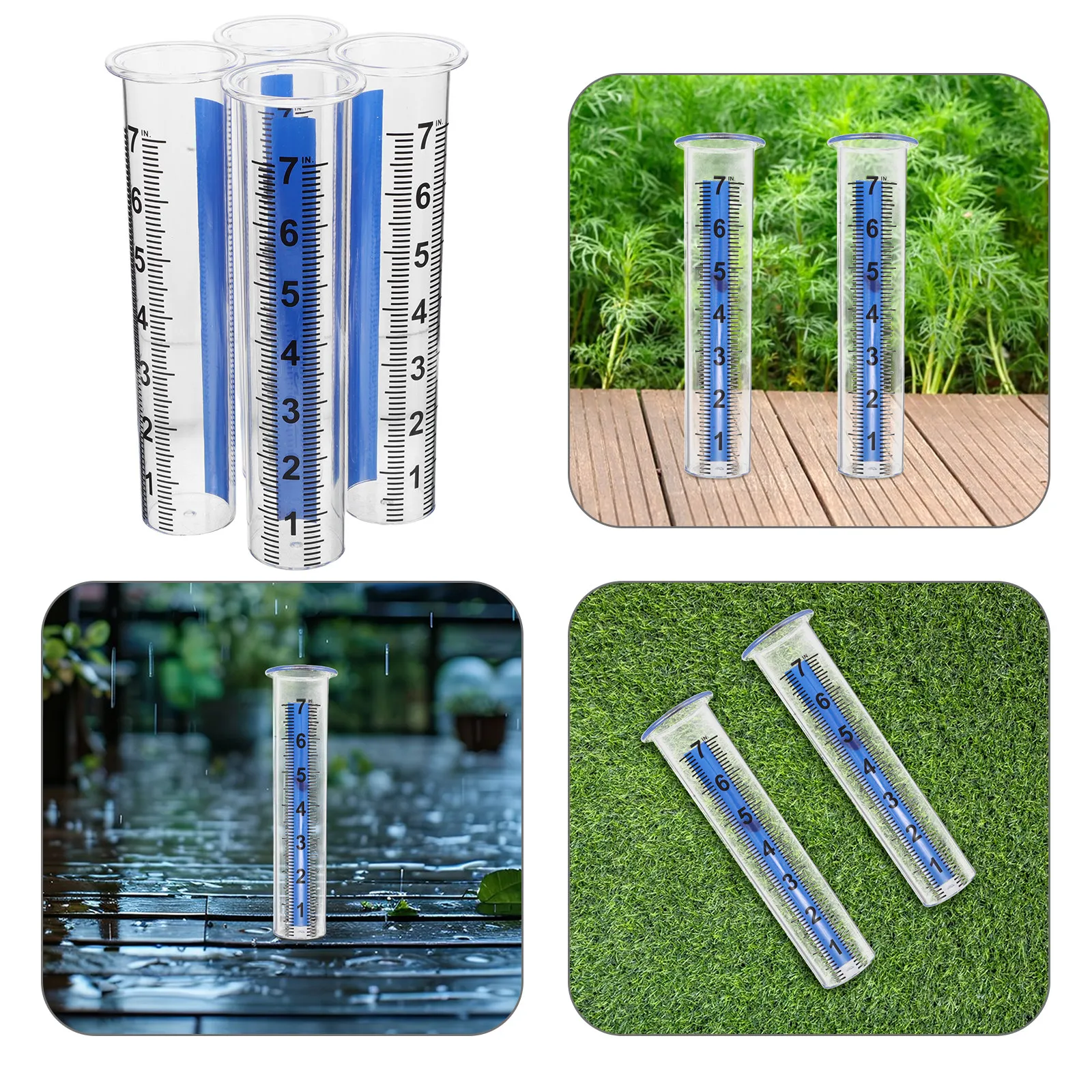 4Pcs Outdoor Rain Gauge Transparent Plastic Rainfall Measurement Tube Accurate Water Gauge for Garden Lawn Backyard School
4Pcs Outdoor Rain Gauge Transparent Plastic Rainfall Measurement Tube Accurate Water Gauge for Garden Lawn Backyard School
