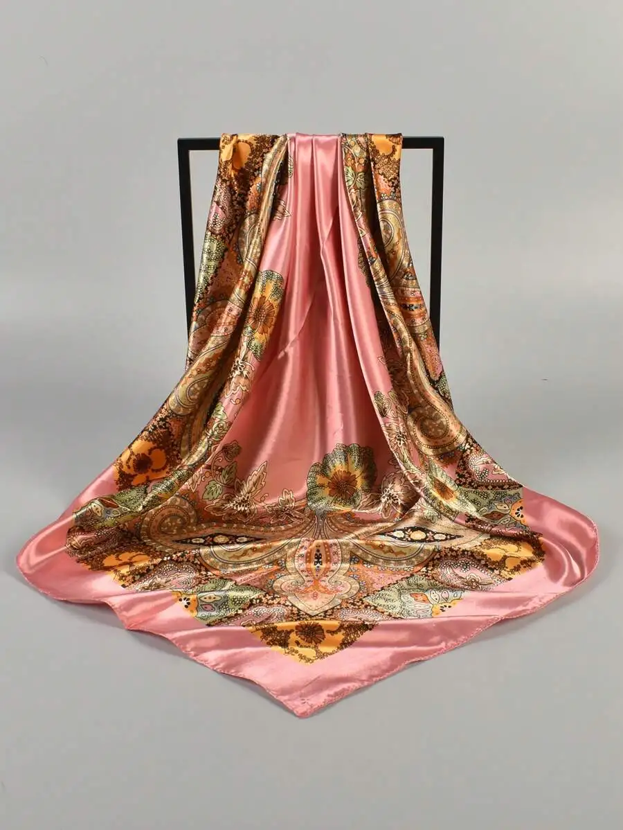 Womens Multicolor Paisley Printed Silk Scarf Shawl For Travel Party Evening
Womens Multicolor Paisley Printed Silk Scarf Shawl For Travel Party Evening