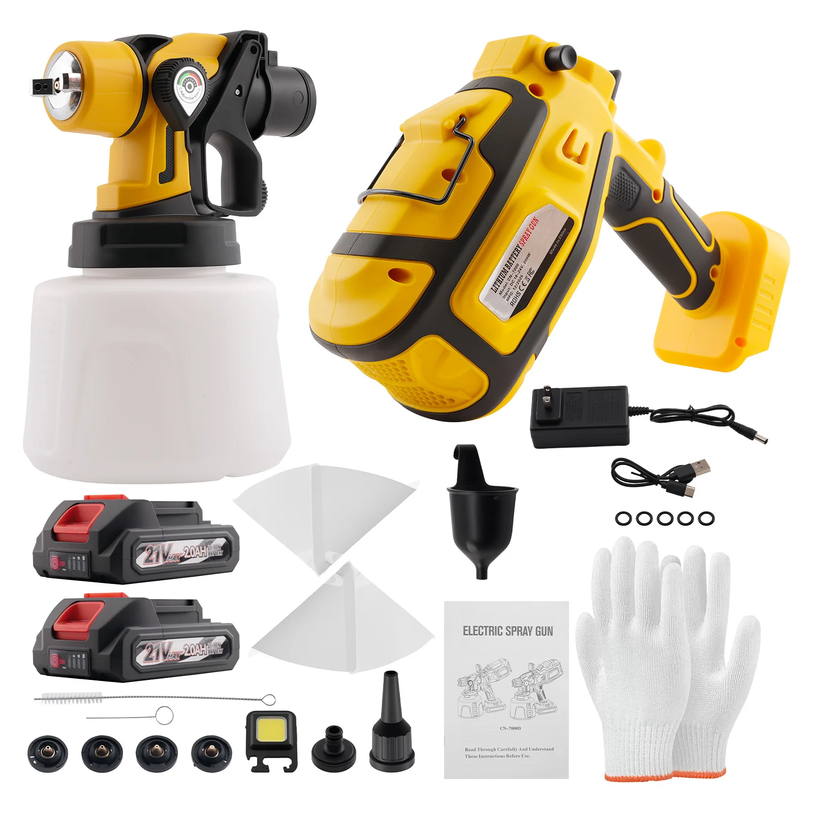 maXpeedingrods Paint Sprayer Handheld Spray Gun 1400ML 5 Nozzles LED Light
maXpeedingrods Paint Sprayer Handheld Spray Gun 1400ML 5 Nozzles LED Light