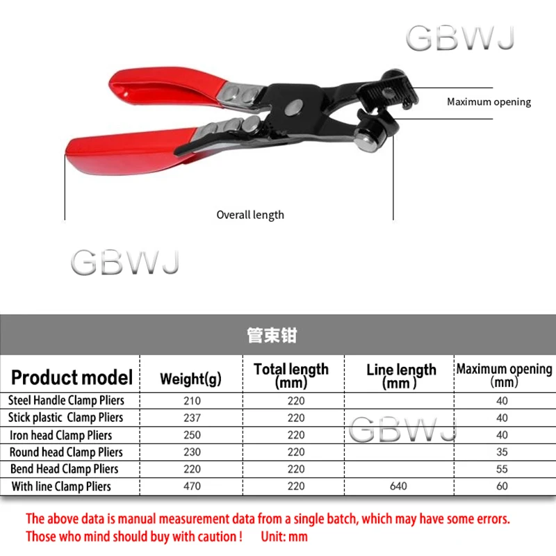 Auto Car Water Pipe Hose Removal Tool Tube Bundle Hoop Hose Plier Flat Band Ring Type Hose Clamp Pliers with Metal Handle
Auto Car Water Pipe Hose Removal Tool Tube Bundle Hoop Hose Plier Flat Band Ring Type Hose Clamp Pliers with Metal Handle