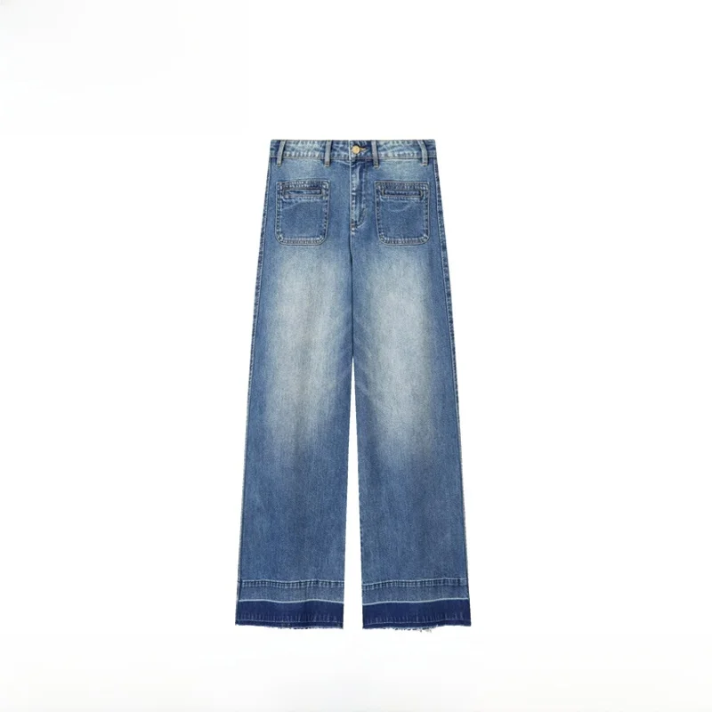 EVEA New Women's Faion High Waist Wide Leg Jeans Versatile Casual Pants High Waist Polyester Fiber Ladies Spring Season
EVEA New Women's Faion High Waist Wide Leg Jeans Versatile Casual Pants High Waist Polyester Fiber Ladies Spring Season