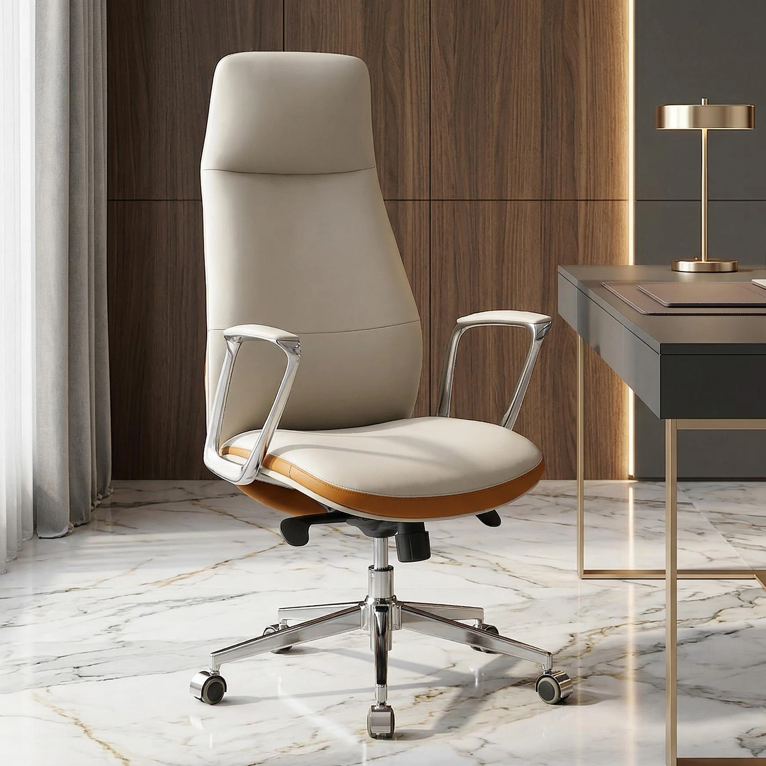 #¥Comfortable PU Leather Office Chair High Back Executive Chair Adjustable Swivel Desk Chair
#¥Comfortable PU Leather Office Chair High Back Executive Chair Adjustable Swivel Desk Chair