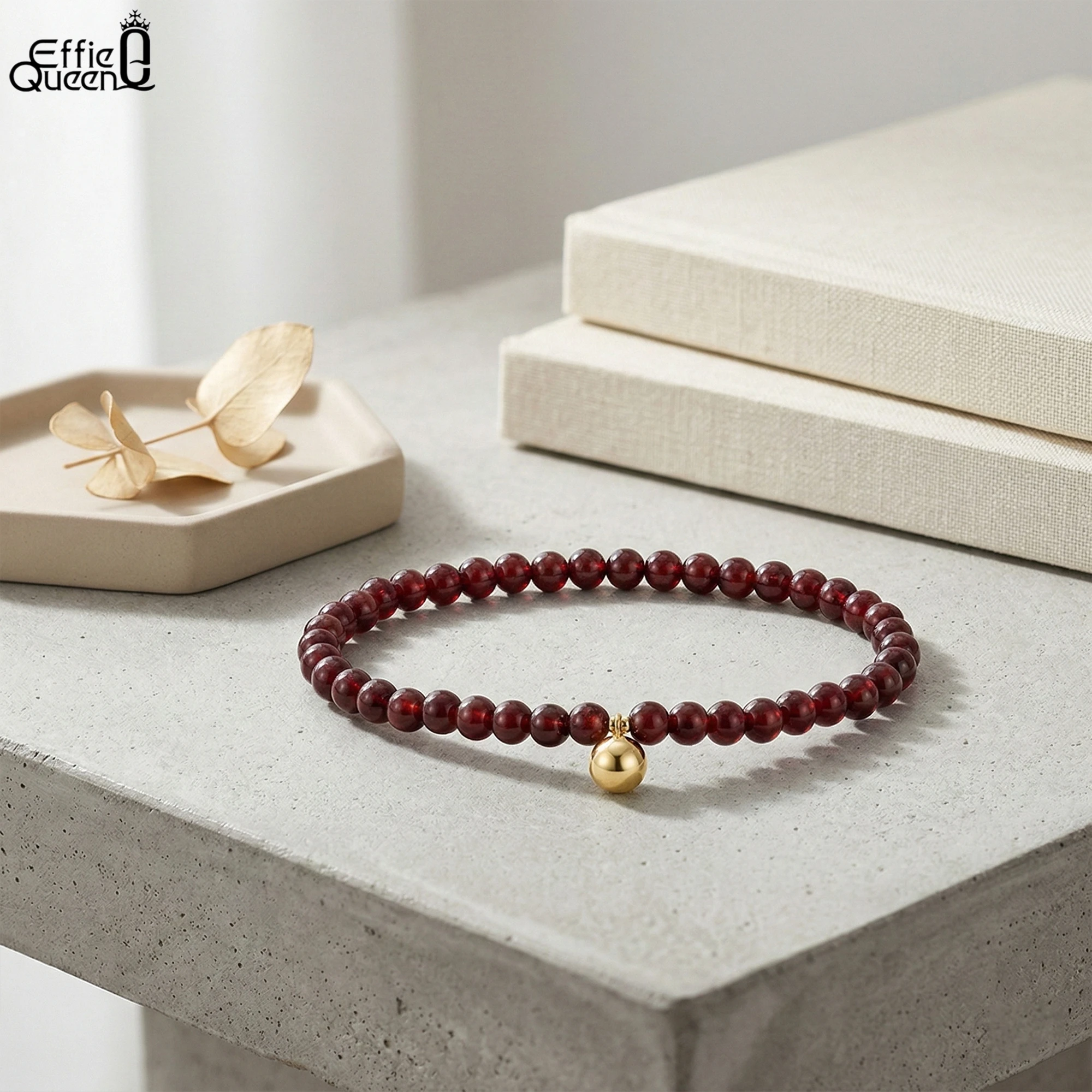 Effie Queen 925 Pure Silver 14k Gold Round Ball Natural Garnet Chain Anklet Natural Jewelry for Women Summer Beach Vacation SA48
Effie Queen 925 Pure Silver 14k Gold Round Ball Natural Garnet Chain Anklet Natural Jewelry for Women Summer Beach Vacation SA48