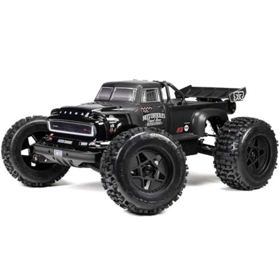 RC Truck 1/8 Notorious 4X4 6S BLX Brushless V6 Stunt Truck RTR for outdoor stunt performance, ABS plastic body, black-red color
RC Truck 1/8 Notorious 4X4 6S BLX Brushless V6 Stunt Truck RTR for outdoor stunt performance, ABS plastic body, black-red color