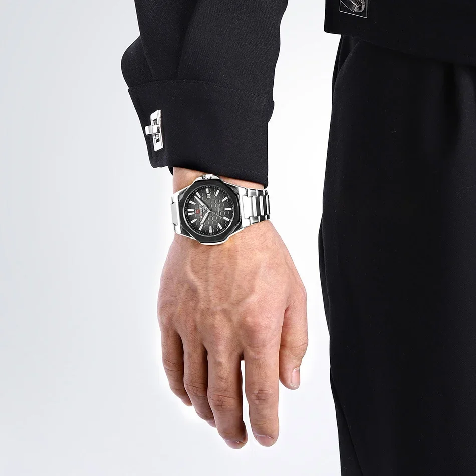 NAVIFORCE мужские часы с ремешком из нержавеющей стали, спортивные часы с календарем, 3 атм, водонепроницаемые мужские светящиеся кварцевые наручные часы Relogio Masculino 2025
NAVIFORCE мужские часы с ремешком из нержавеющей стали, спортивные часы с календарем, 3 атм, водонепроницаемые мужские светящиеся кварцевые наручные часы Relogio Masculino 2025