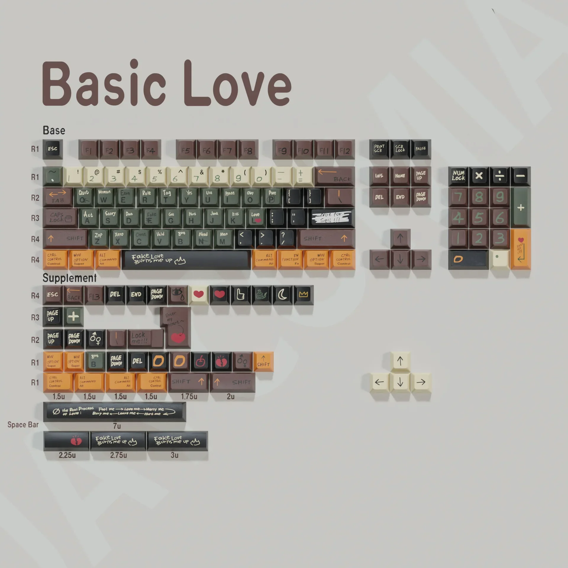 Love Story Original PBT Sublimation Keycap 150 Keys Full Set European Split Space 7u Supplement
Love Story Original PBT Sublimation Keycap 150 Keys Full Set European Split Space 7u Supplement