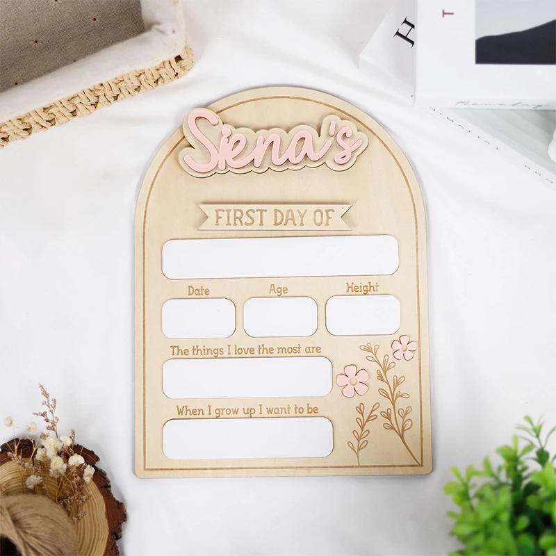 Personalized Laser Engraved Back To School Sign My First and Last Day Floral Custom Acrylic Kids School Sign Photo Props
Personalized Laser Engraved Back To School Sign My First and Last Day Floral Custom Acrylic Kids School Sign Photo Props