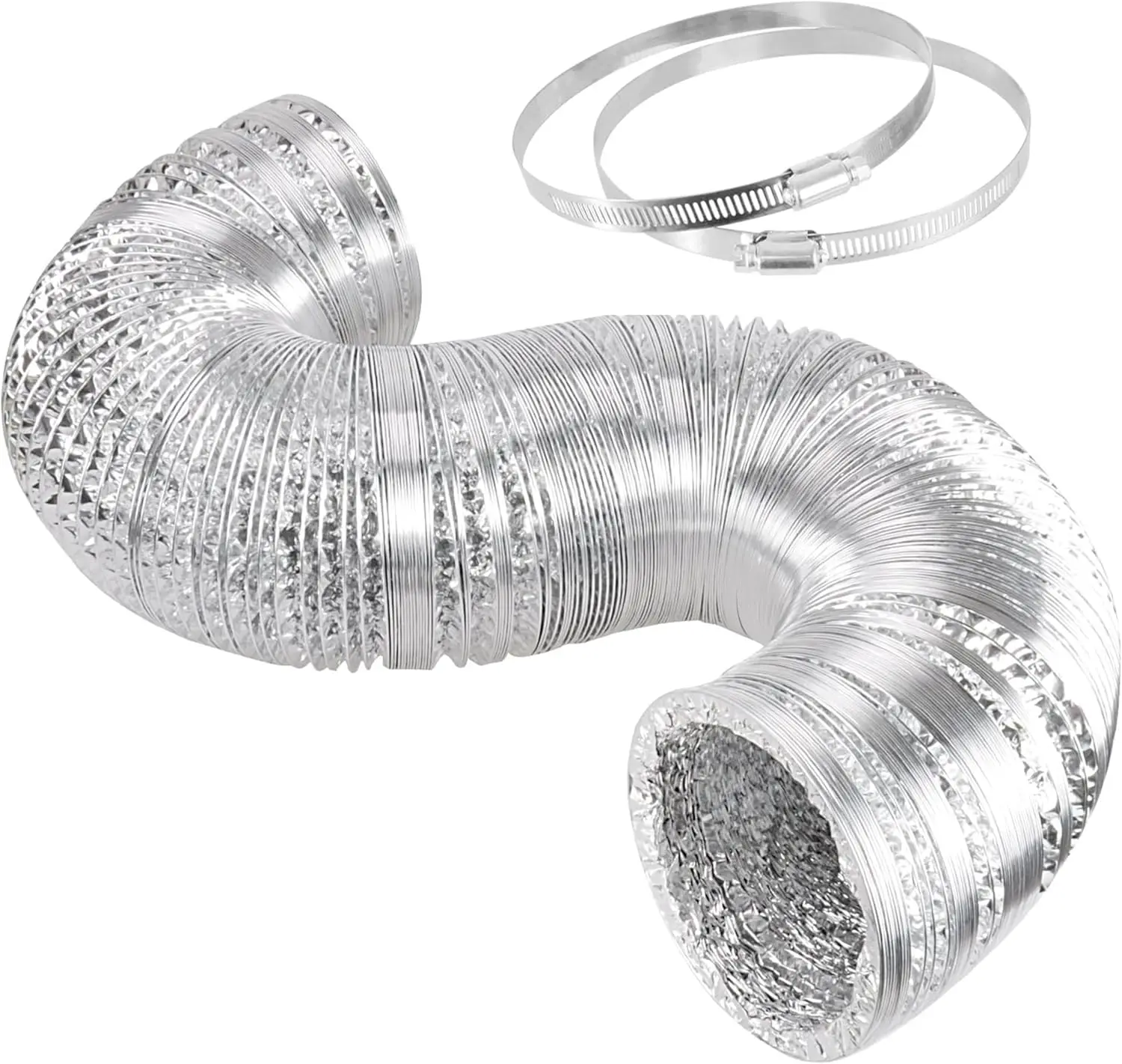 Гибкий алюминиевый воздуховод 6 дюймов x 25 футов для сушилки, отопления, охлаждения, вытяжки с зажимами
Гибкий алюминиевый воздуховод 6 дюймов x 25 футов для сушилки, отопления, охлаждения, вытяжки с зажимами