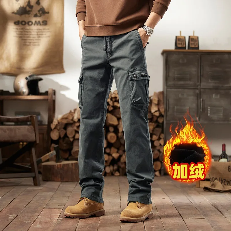 Cargo Pants for Men Washed Cotton Slight Stretch Straight Trousers Fleece-lined Thick Warm Pants Men Casual Pants Baggy Pants
Cargo Pants for Men Washed Cotton Slight Stretch Straight Trousers Fleece-lined Thick Warm Pants Men Casual Pants Baggy Pants