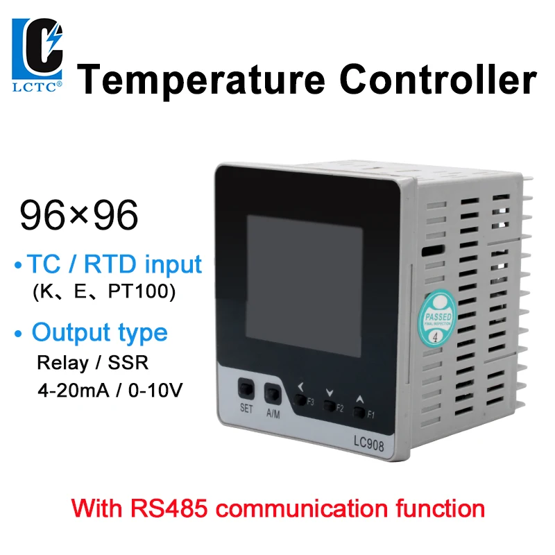 LCTC PID Temperature Controller With RS485 Relay SSR 4-20mA 0-10V Output Temperature Controller TC/RTD input LCD 96X96mm LC908
LCTC PID Temperature Controller With RS485 Relay SSR 4-20mA 0-10V Output Temperature Controller TC/RTD input LCD 96X96mm LC908