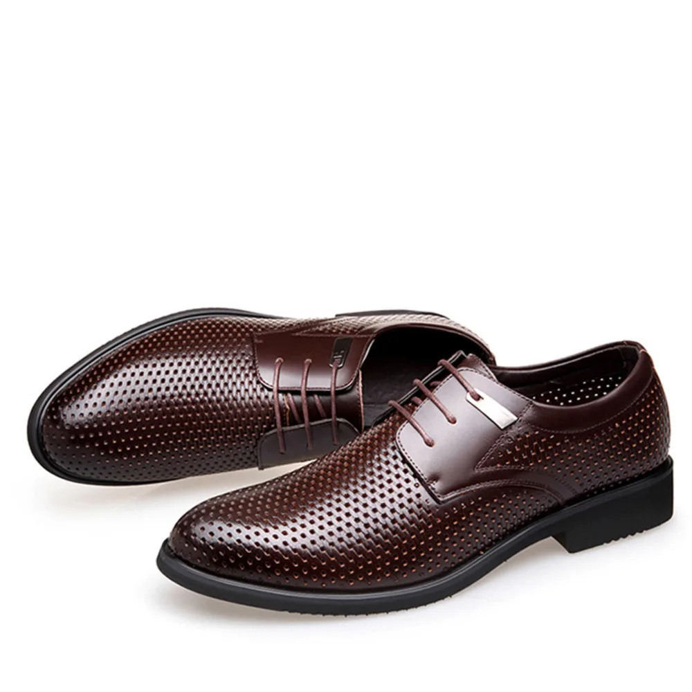 Summer Hollow Men Leather Shoes Breathable Sandals Fashion Lace Up Formal Business Mens Casual Perforated Non-slip Formal
Summer Hollow Men Leather Shoes Breathable Sandals Fashion Lace Up Formal Business Mens Casual Perforated Non-slip Formal