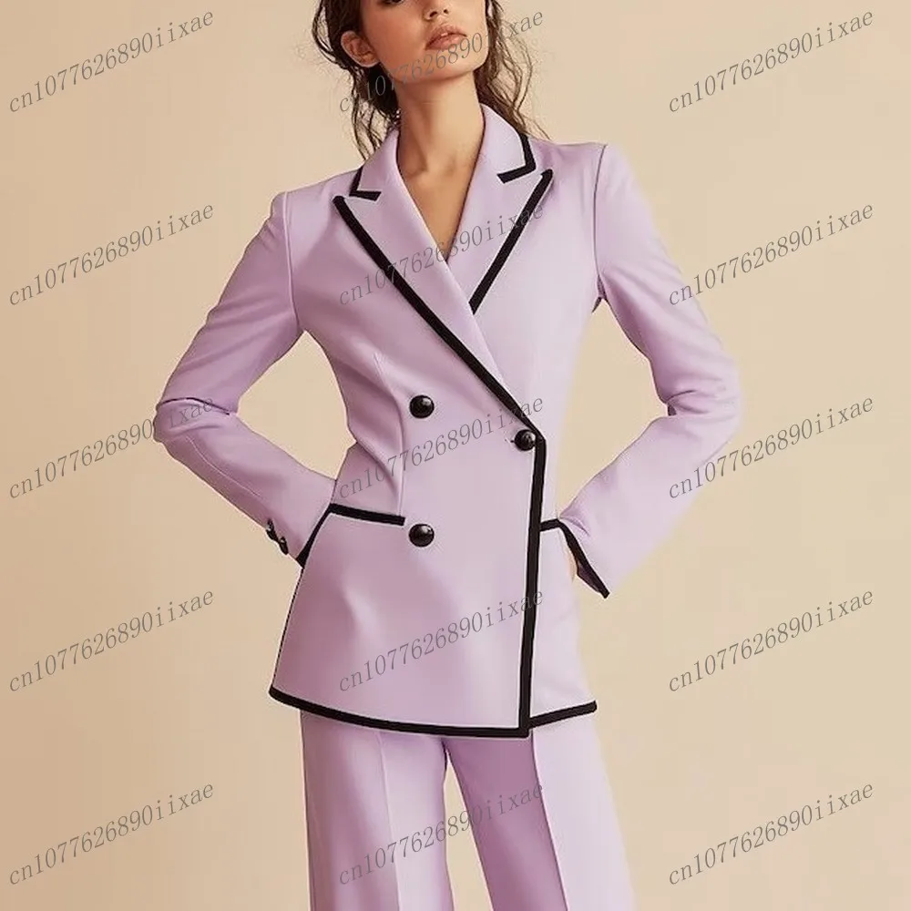 Light Purple And Black Women Suits Lady Business Office Tuxedos Mother Wedding Party Formal Ladies 2 Piece Set Jacket Pants
Light Purple And Black Women Suits Lady Business Office Tuxedos Mother Wedding Party Formal Ladies 2 Piece Set Jacket Pants