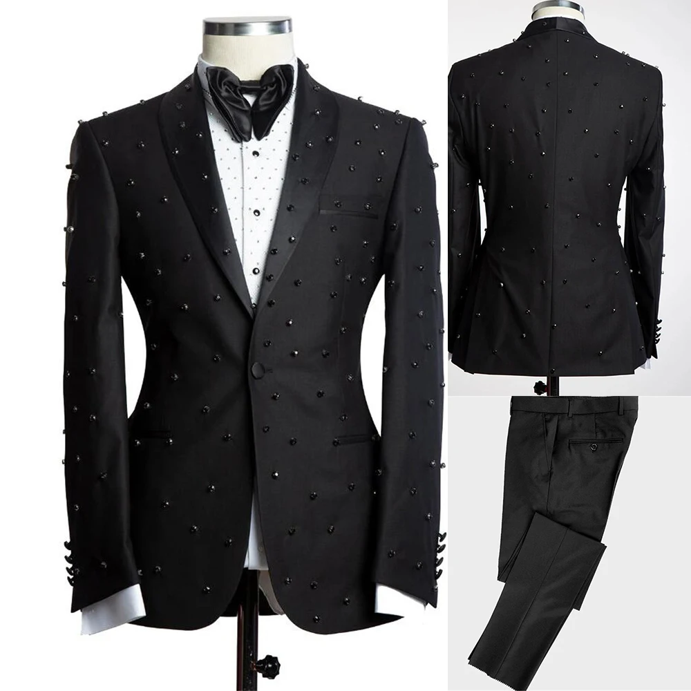 Luxury Groom Wedding Tuxedos Customized Stones Beaded Jacket Pants 2 Pieces Sets Men Suits Formal Business Prom Blazer Dresses
Luxury Groom Wedding Tuxedos Customized Stones Beaded Jacket Pants 2 Pieces Sets Men Suits Formal Business Prom Blazer Dresses