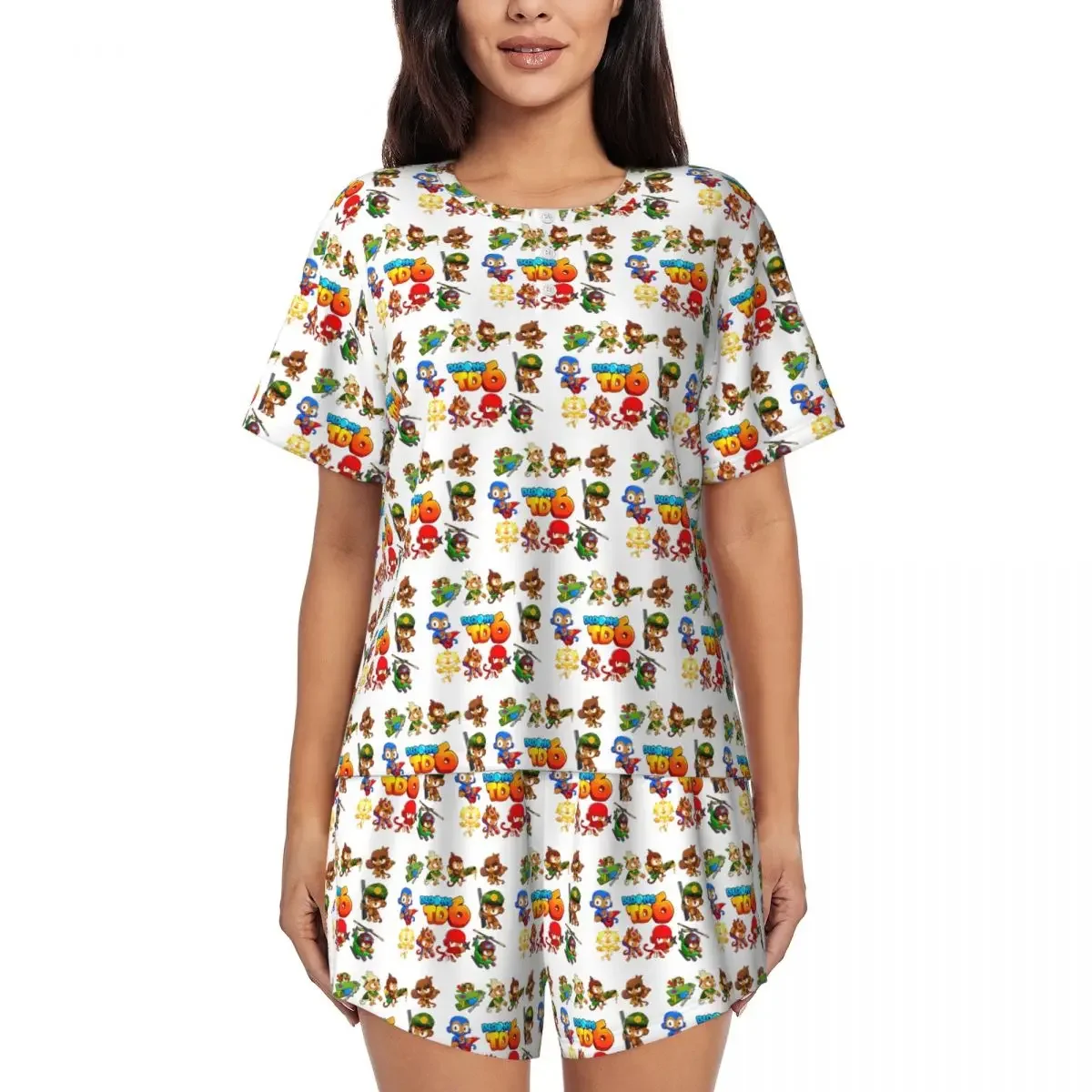 BTD6 Compilation Round Neck Short Sleeves Nightdress for Sleeping Sleepshirts Women Soft Pajama Set Short Pants
BTD6 Compilation Round Neck Short Sleeves Nightdress for Sleeping Sleepshirts Women Soft Pajama Set Short Pants