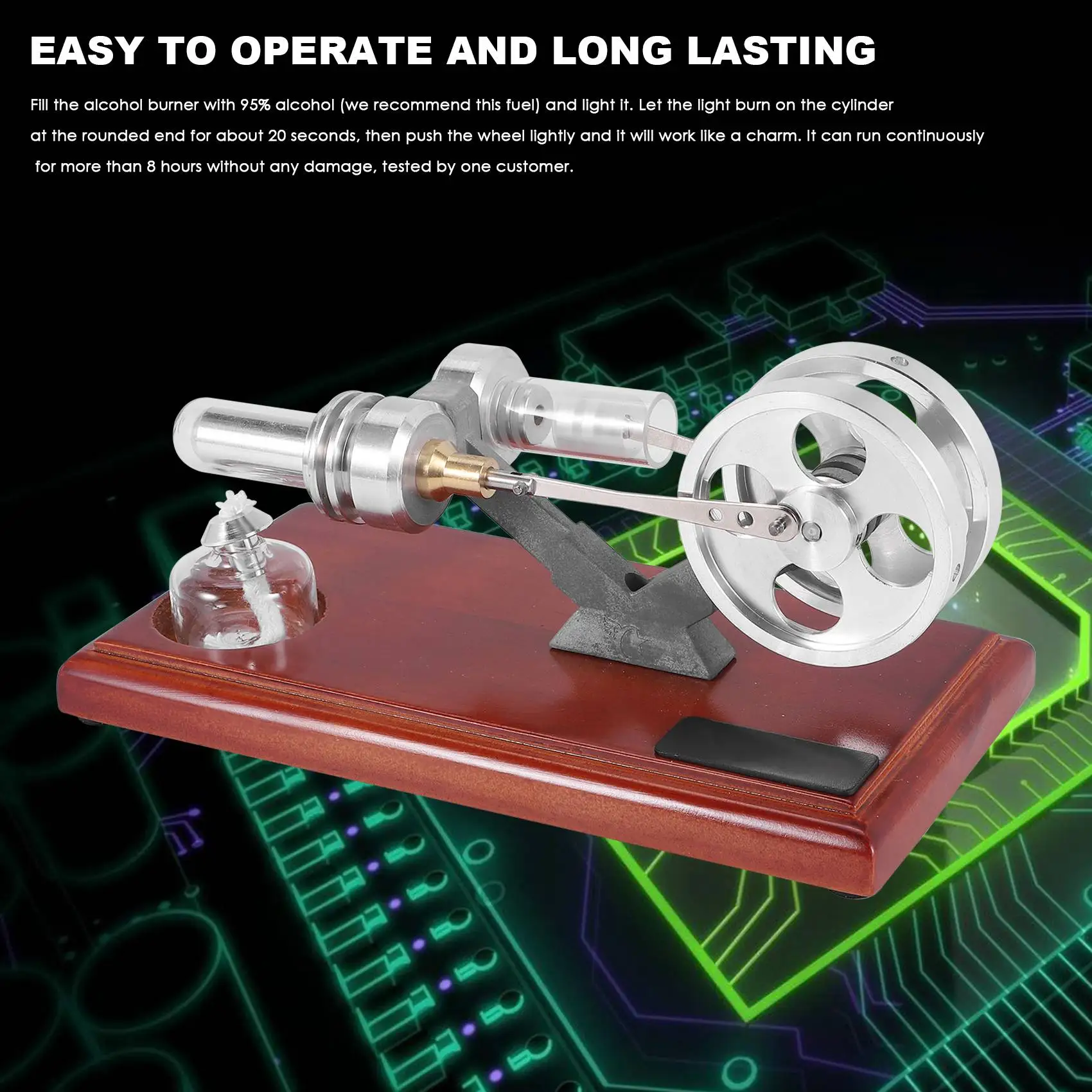 A63T-Hot Air Stirling Engine Twin Flywheels Education Electricity Power Generator Science Experiment Gift Model
A63T-Hot Air Stirling Engine Twin Flywheels Education Electricity Power Generator Science Experiment Gift Model