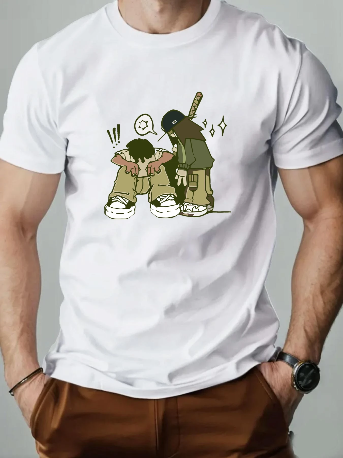 Cotton T-shirt For Men Hip-hop Style Cartoon Print T-Shirts Round Neck Breathable Streetwear Fashion High Quality Casual Tee
Cotton T-shirt For Men Hip-hop Style Cartoon Print T-Shirts Round Neck Breathable Streetwear Fashion High Quality Casual Tee