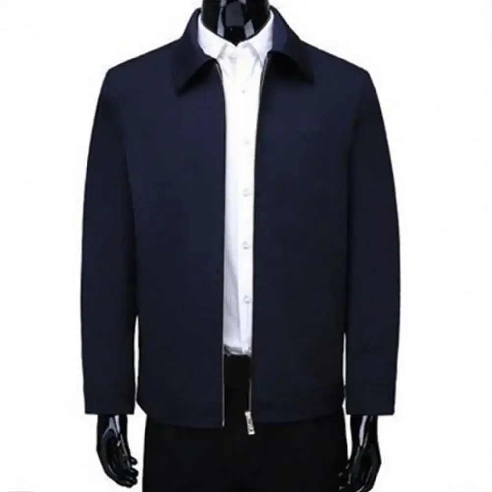 Men Jacket Elegant Mid-aged Men's Lapel Jacket Stylish Zipper Closure Straight Fit Soft for Formal Jackets Men
Men Jacket Elegant Mid-aged Men's Lapel Jacket Stylish Zipper Closure Straight Fit Soft for Formal Jackets Men