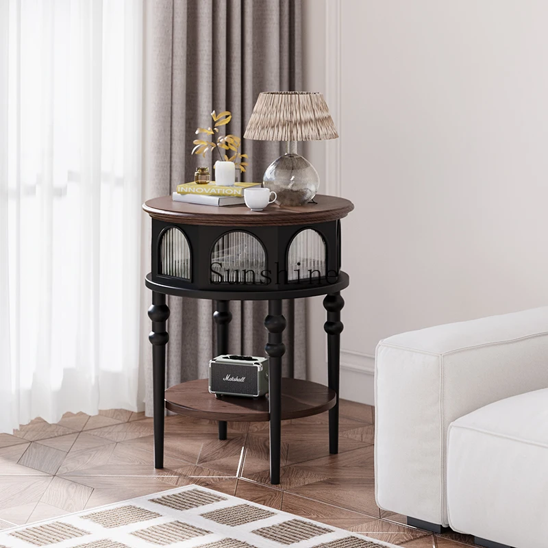 Modern French retro black solid wood glass light luxury edge few against the wall sofa locker bedroom storage
Modern French retro black solid wood glass light luxury edge few against the wall sofa locker bedroom storage