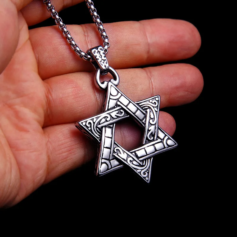 Vintage Silver Color Titanium Steel Necklace Fashionable Hip Hop Six Star Necklace Long Sweater Chain Banquet Jewelry
Vintage Silver Color Titanium Steel Necklace Fashionable Hip Hop Six Star Necklace Long Sweater Chain Banquet Jewelry