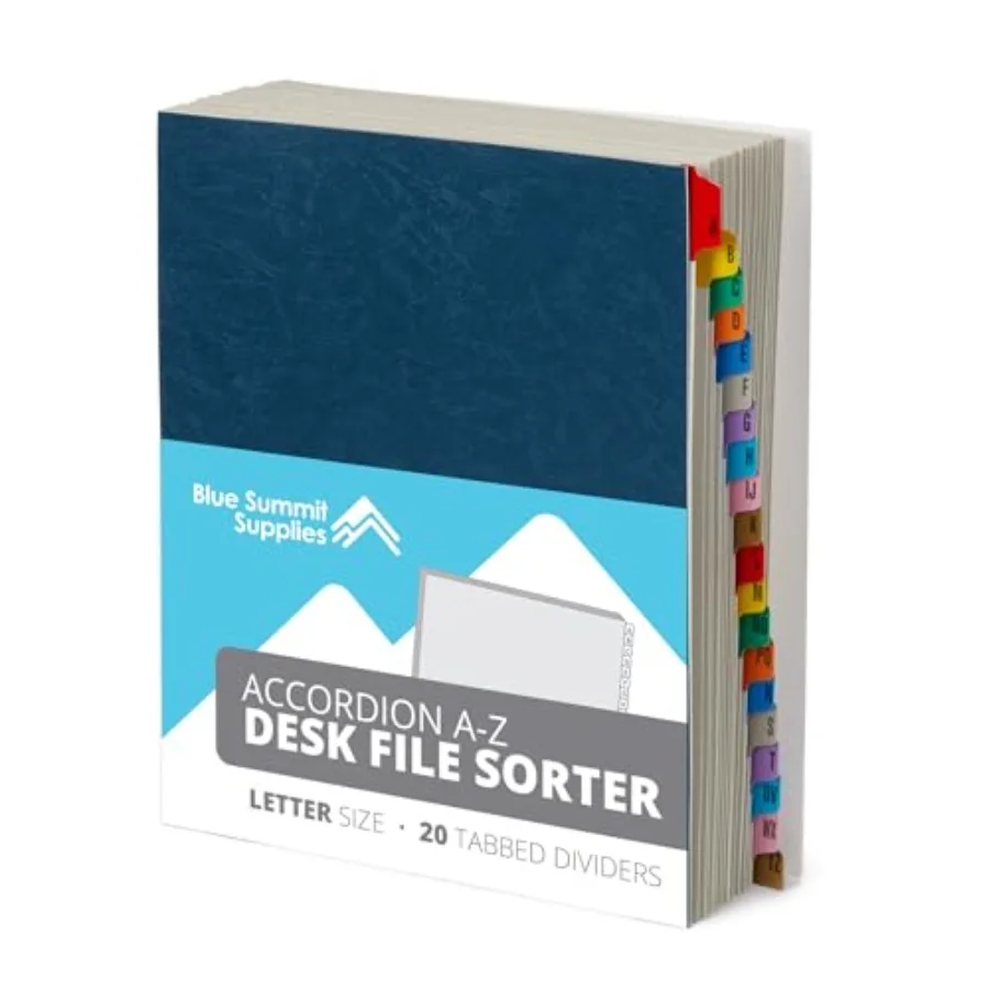 Blue Summit Expanding Desk File Sorter Organizer Alphabetical File Organizer Desk Sorter Letter Size 20 Dividers for A-Z Accord
Blue Summit Expanding Desk File Sorter Organizer Alphabetical File Organizer Desk Sorter Letter Size 20 Dividers for A-Z Accord