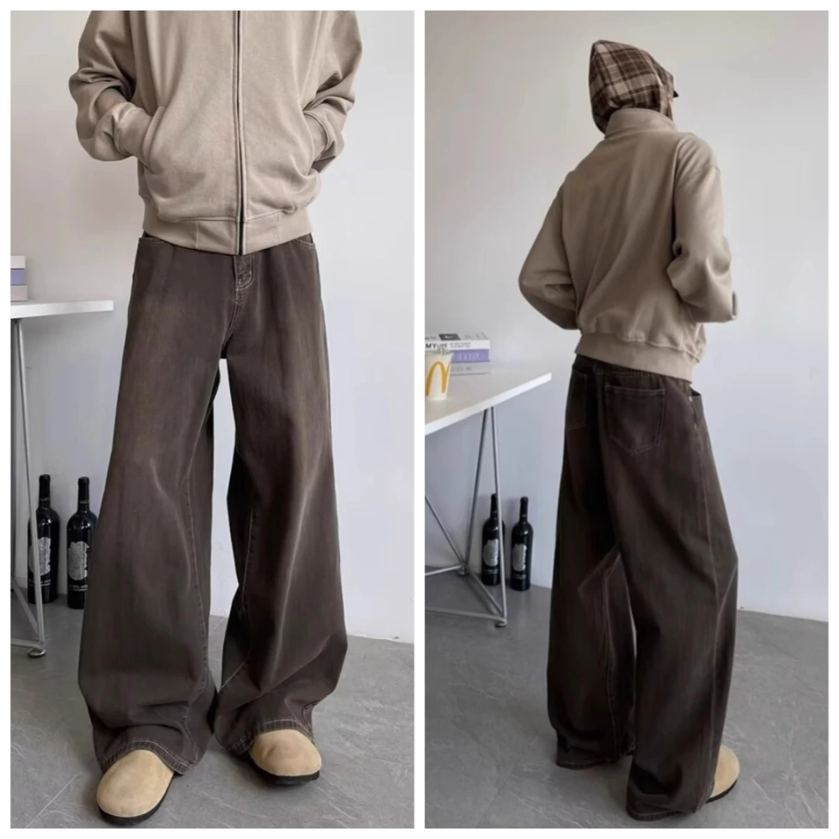 Washed Jeans Men's Autumn Loose Straight Pants Korean Style Versatile Solid Color Wide Leg Male Denim Trousers Chic
Washed Jeans Men's Autumn Loose Straight Pants Korean Style Versatile Solid Color Wide Leg Male Denim Trousers Chic
