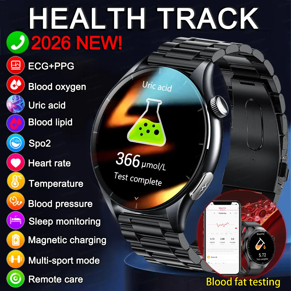 2026New Smart Watch For Men Micro-examination Health Blood pressure Uric Acid ECG+PPG Fitness Tracker Clock Smartwatch Women Men
2026New Smart Watch For Men Micro-examination Health Blood pressure Uric Acid ECG+PPG Fitness Tracker Clock Smartwatch Women Men