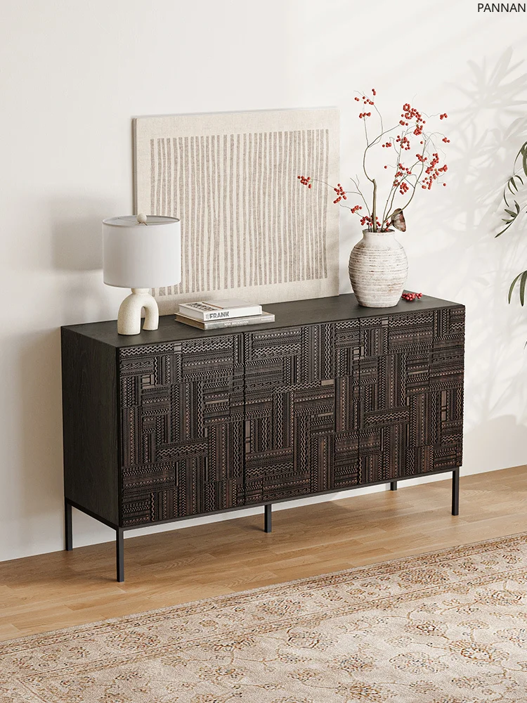 Retro carved dining side cabinet Solid wood medieval wabi-sabi wind B & B hotel Entrance cabinet Decorative locker
Retro carved dining side cabinet Solid wood medieval wabi-sabi wind B & B hotel Entrance cabinet Decorative locker
