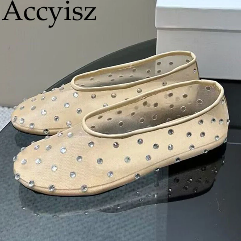 Spring Autumn NewMesh Breathable Flat Shoes Crystal Decoration Solid Color loafers Lightweight and Comfortable Dance Shoes 2024
Spring Autumn NewMesh Breathable Flat Shoes Crystal Decoration Solid Color loafers Lightweight and Comfortable Dance Shoes 2024