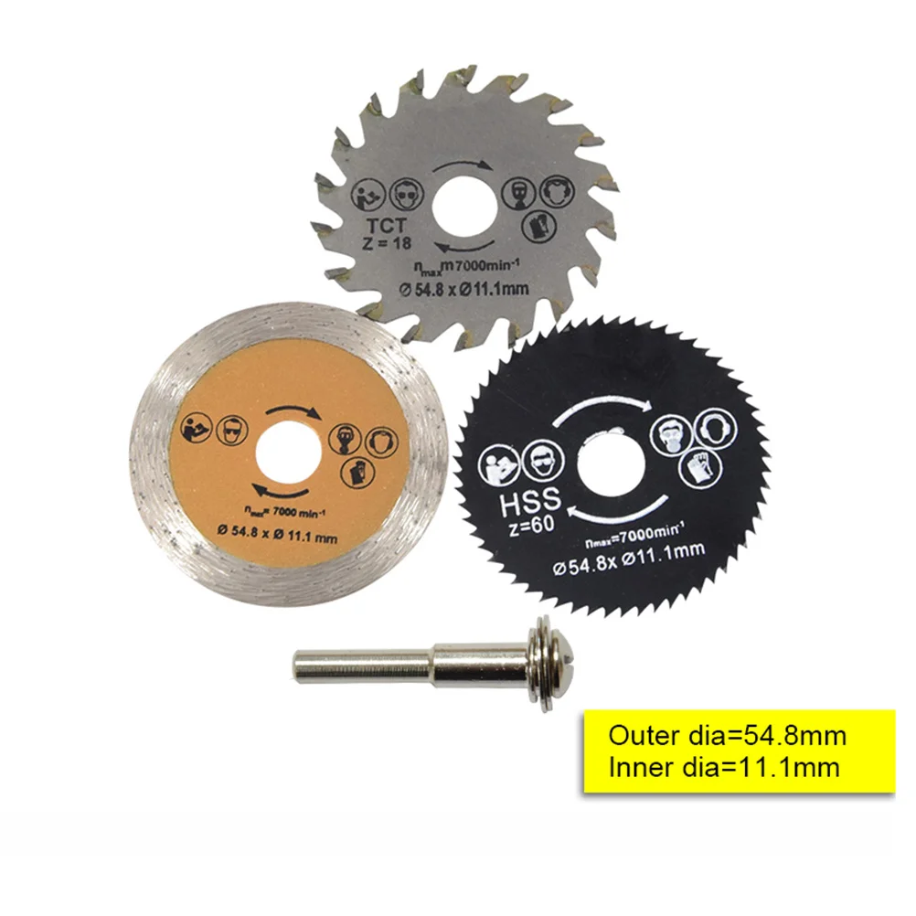 3pcs 54.8Mm Mini Circular Cutting Discs For Wood Metal Ceramic Blades 11.1Mm Bore Fit Electric Machines
3pcs 54.8Mm Mini Circular Cutting Discs For Wood Metal Ceramic Blades 11.1Mm Bore Fit Electric Machines