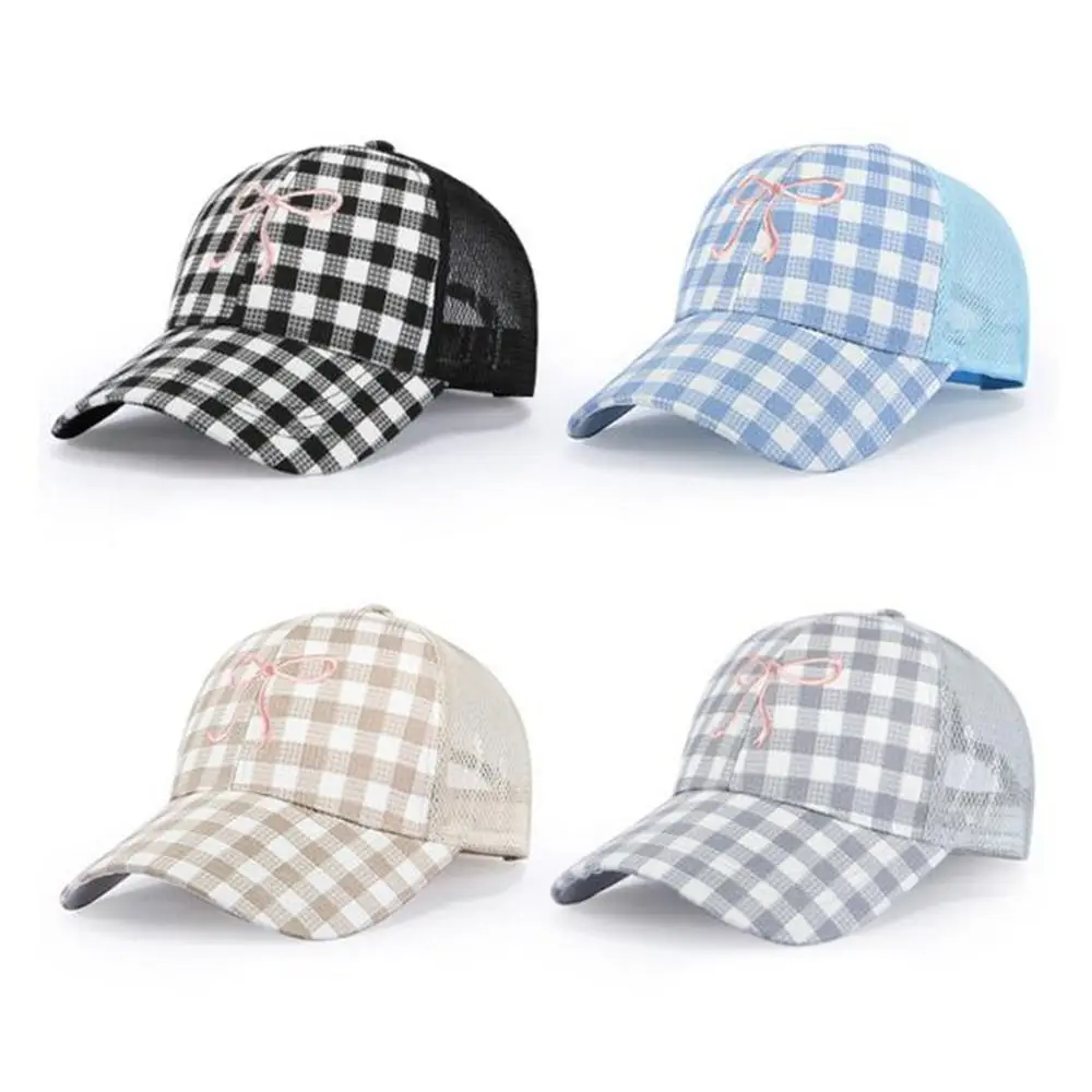 Versatile Style Adjustable Duck Tongue Visors Bow Embroidery Curved Brim Baseball Caps Checkered Pattern Sun Hats Women
Versatile Style Adjustable Duck Tongue Visors Bow Embroidery Curved Brim Baseball Caps Checkered Pattern Sun Hats Women